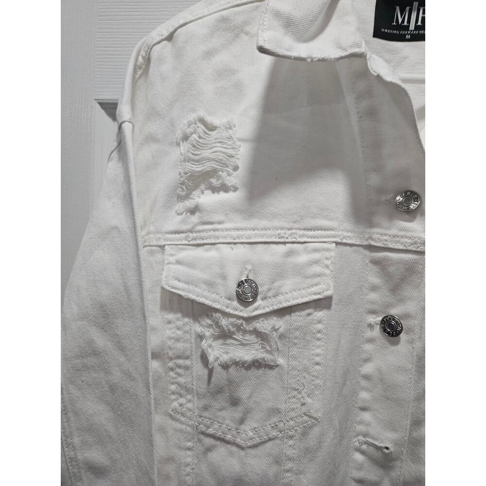 University of Virginia UVA Cavaliers Women's White Jean Jacket Wa Hoo Wa Size M - Picture 5 of 8